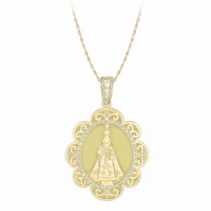 1/4 Ct. T.w. Diamond Santo Nino Pendant In 14Kt Yellow Gold