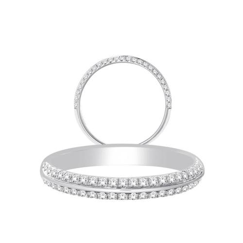 Diani® 3-row and Double Halo Bridal Ring Set - 1 Ct. T.w. in 14K White Gold