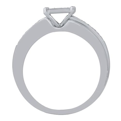 0.37 Ct. T.w. Diamond Trio Bridal Ring Set In 14Kt White Gold