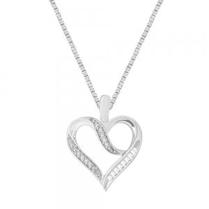 0.08CT. T.W. DIAMOND HEART BAGUETTE PENDANT IN 10K GOLD