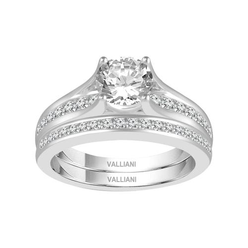 Diani® 2-row Bridal Ring Set - 1.50 Ct. T.w. in 14K White Gold