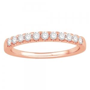 1/3 Ct. T.w. Diamond Round 11-stone Prong Set Wedding Band In 14Kt Rose Gold