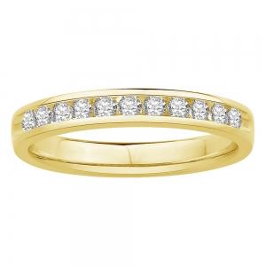 1/3 Ct. T.w. Diamond 11-stone Round Channel Wedding Band In 14Kt Yellow Gold