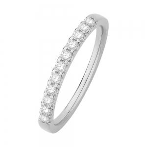 1/4 Ct. T.w. Diamond Round 11-stone Prong Set Wedding Band In 14Kt White Gold