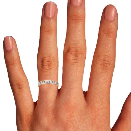 3/4 Ct. T.w. Diamond 11-stone Round Channel Wedding Band In 14Kt Rose Gold