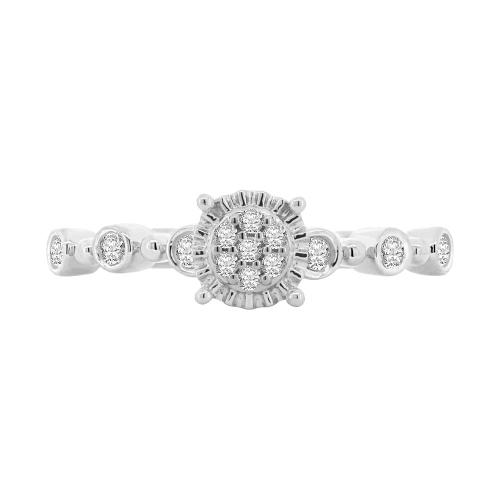 0.16 Ct. T.w. Diamond Cluster Round-Cut Promise Ring In 10Kt White Gold