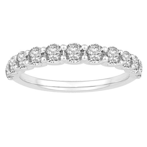 Ovani® Diamonds 11-stone RBC Prong-set Wedding Band - 0.10 Ct. T.w. in 18K White Gold