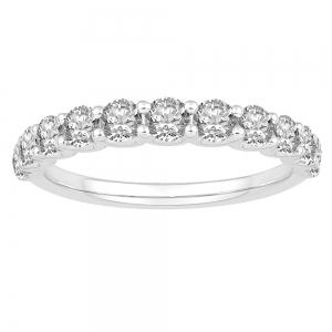Ovani® Diamonds 11-stone RBC Prong-set Wedding Band - 0.10 Ct. T.w. in 18K White Gold