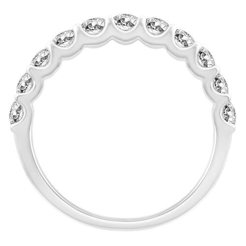 Ovani® Diamonds 11-stone RBC Prong-set Wedding Band - 0.10 Ct. T.w. in 18K White Gold