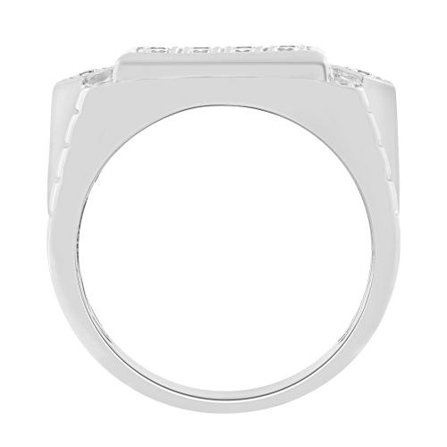 1 Ct. T.w. Diamond Men Engagement Ring In 14Kt White Gold