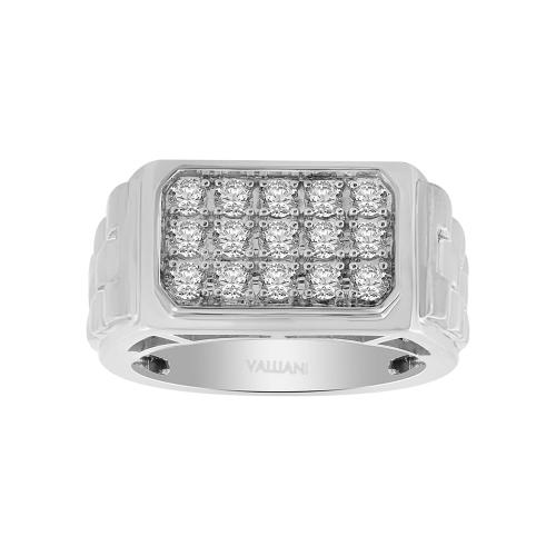 1 Ct. T.w. Diamond Men Engagement Ring In 14Kt White Gold