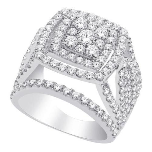 Ultimate Value® Cushion Composite Cluster Double Halo Multi-row Diamond Bridal Ring Set - 3 Ct. T.w. in 10K White Gold