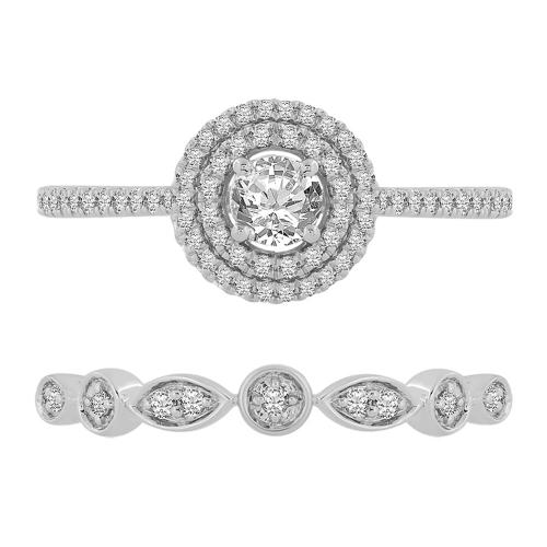 0.50 CT. T.W. Diamond Bridal Set In 14K Gold