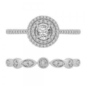 0.50 CT. T.W. Diamond Bridal Set In 14K Gold