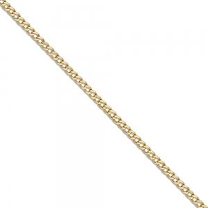18 inch 3.5 mm Hollow Flat Curb Chain Necklace In 14Kt Yellow Gold