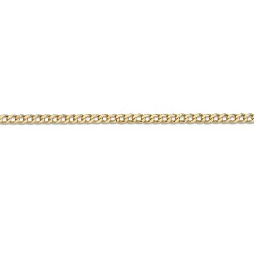 22 inch 3.6 mm Hollow Flat Curb Chain Necklace In 14Kt Yellow Gold
