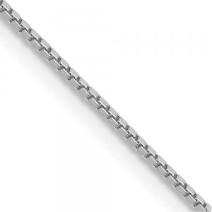 16 inch Solid Box Chain Necklace In 14Kt White Gold