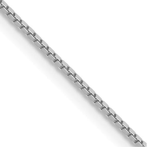 30 inch Solid Box Chain Necklace In 14Kt White Gold
