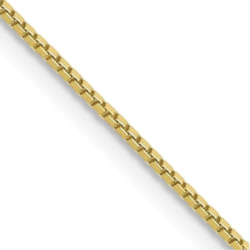 24 inch Solid Box Chain Necklace In 14Kt Yellow Gold