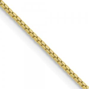 16 inch Solid Box Chain Necklace In 14Kt Yellow Gold