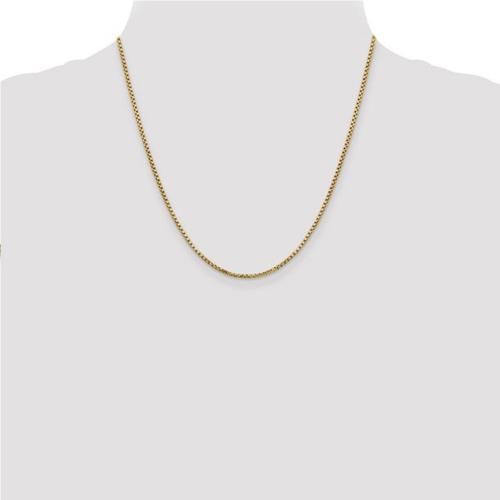 24 inch Solid Box Chain Necklace In 14Kt Yellow Gold