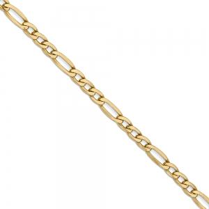 18 inch 3.5 mm Hollow Figaro Chain Necklace In 14Kt Yellow Gold