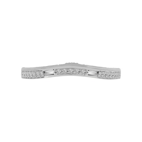 Diani® Cluster with Baguette Accents Bridal Ring Set - 1 Ct. T.w. in 14K White Gold