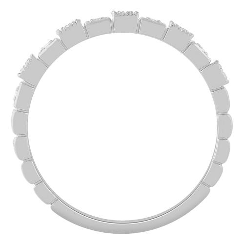 Diani®  11-stone Milgrain Bezel Stackable Band - 0.10 Ct. T.w. in 14K White Gold