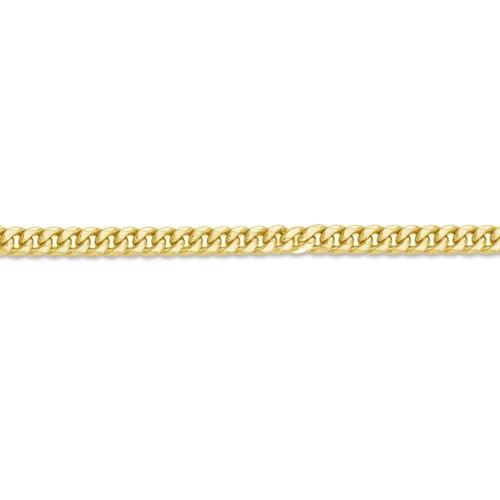 16 inch 2.5 mm Hollow Miami Cuban Chain Necklace In 14Kt Yellow Gold