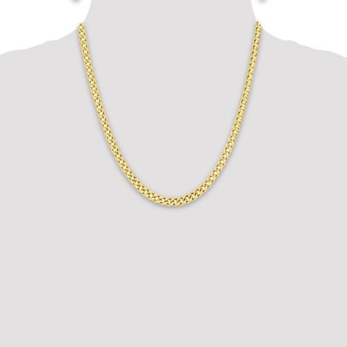 16 inch 2.5 mm Hollow Miami Cuban Chain Necklace In 14Kt Yellow Gold