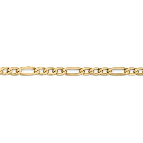 24 inch 3.5 mm Hollow Figaro Chain Necklace In 14Kt Yellow Gold