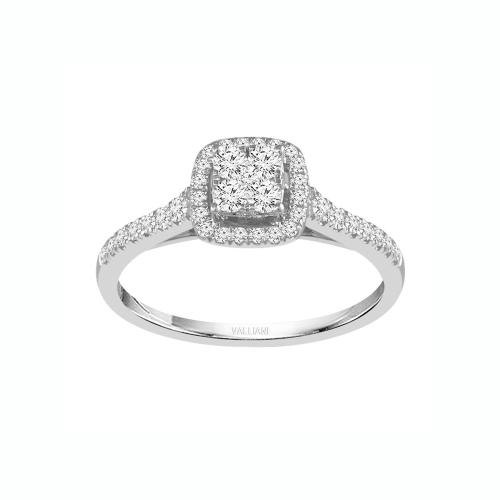 Everlasting Love® Cushion Cluster Halo Diamond Ring - 0.38 Ct. T.w. in 14K White Gold