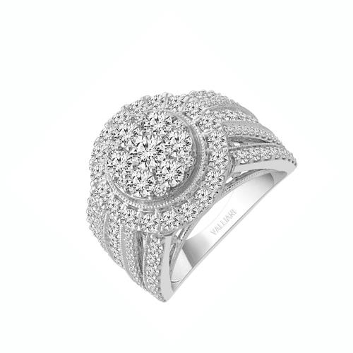 Everlasting Love® Round Composite Double Halo Diamond Engagement Ring - 3 Ct. T.w. in 14K White Gold