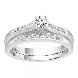 Diani® Solitaire Bridal Ring Set - 2 Ct. T.w. in 14K White Gold