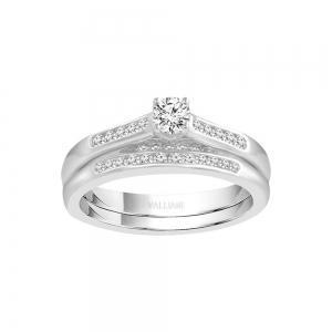 Diani® Solitaire Bridal Ring Set - 3 Ct. T.w. in 14K White Gold