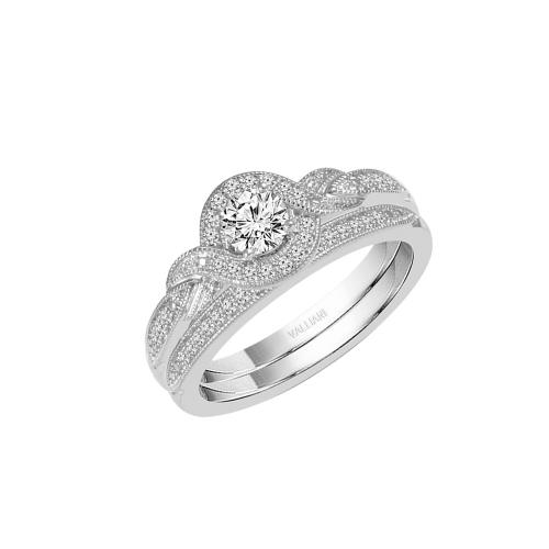 Diani® 3-row Twist Halo Milgrain Bridal Ring Set - 0.50 Ct. T.w. in 14K White Gold