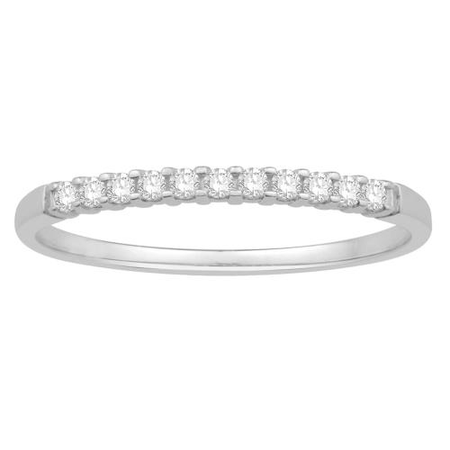 Ovani® Diamonds 11-stone RBC Prong-set Wedding Band - 0.10 Ct. T.w. in 18K White Gold