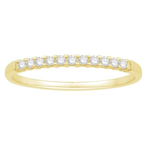 Ovani® Diamonds 11-stone RBC Prong-set Wedding Band - 0.10 Ct. T.w. in 18K Yellow Gold