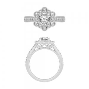 Novello Lab-grown Diamonds Ring 1.50 Ct. T.w. in 14K White Gold