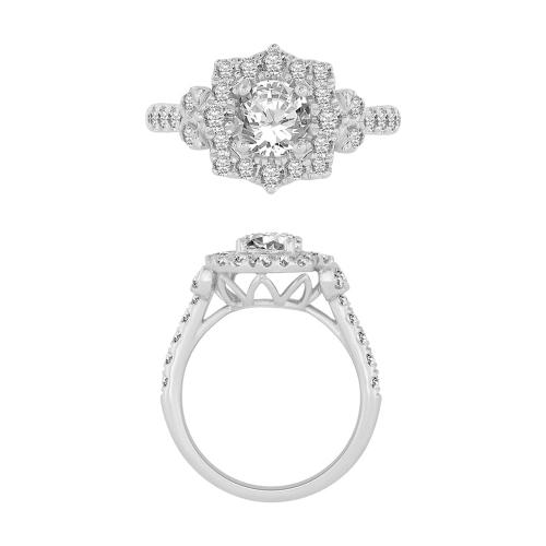 Novello Lab-grown Diamonds Sidestone Ring 1.50 Ct. T.w. in 14K White Gold