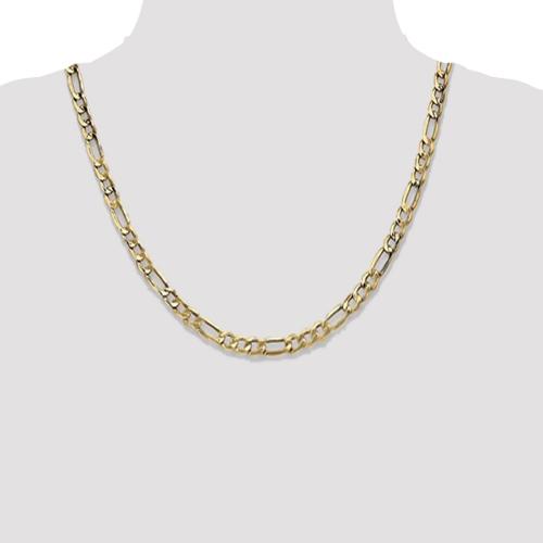 24 inch 10 mm Solid Figaro Chain Necklace In 14Kt Yellow Gold