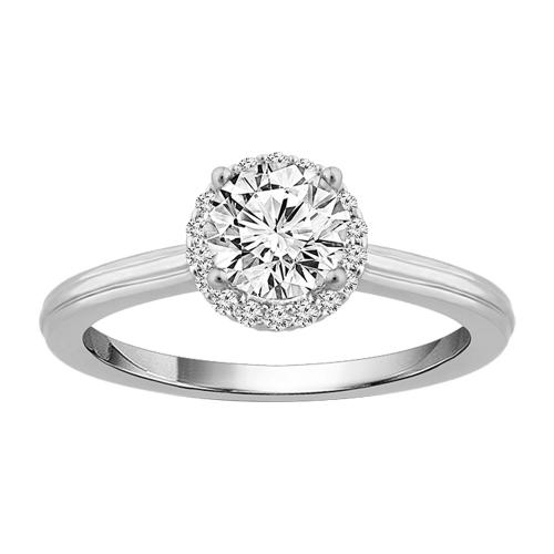 Ovani® Halo Diamond Bridal Ring 0.56 Ct. T.w. in 18K White Gold