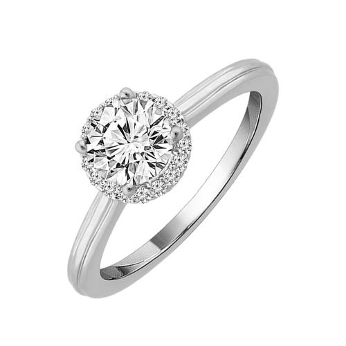 Ovani® Halo Diamond Bridal Ring 0.56 Ct. T.w. in 18K White Gold
