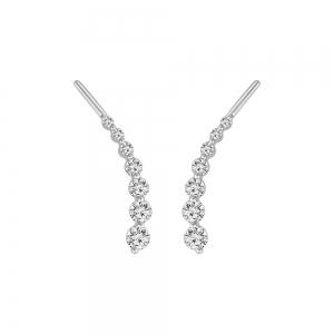 1 Ct. T.w. Diamond 7-stone Drop Earrings In 14Kt White Gold