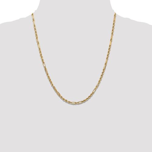 18 inch 4 mm Milano Rope Chain Necklace In 14Kt Yellow Gold