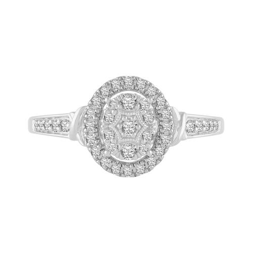0.33CT. T.W. DIAMOND HALO OVAL SHAPE RING IN 14K GOLD