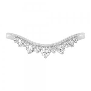 Diani® 11-stone Curved Chevron Ring Enhancer - 0.25 Ct. T.w. in 14K White Gold