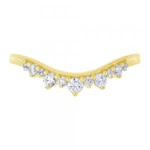 Diani® 11-stone Curved Chevron Ring Enhancer - 0.25 Ct. T.w. in 14K Yellow Gold