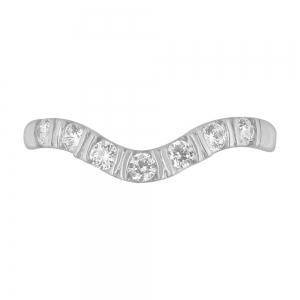Diani® 7-stone Curved Chevron Wedding Ring Enhancer - 0.33 Ct. T.w. in 14K White Gold