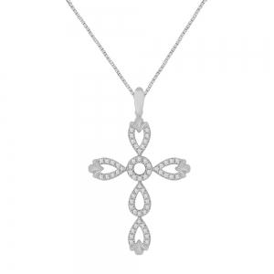 0.25 CT. T.W. Diamond Cross Pendant In 10K Gold